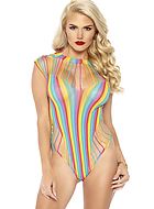 Teddy, opaque fabric, thin straps, colorful stripes